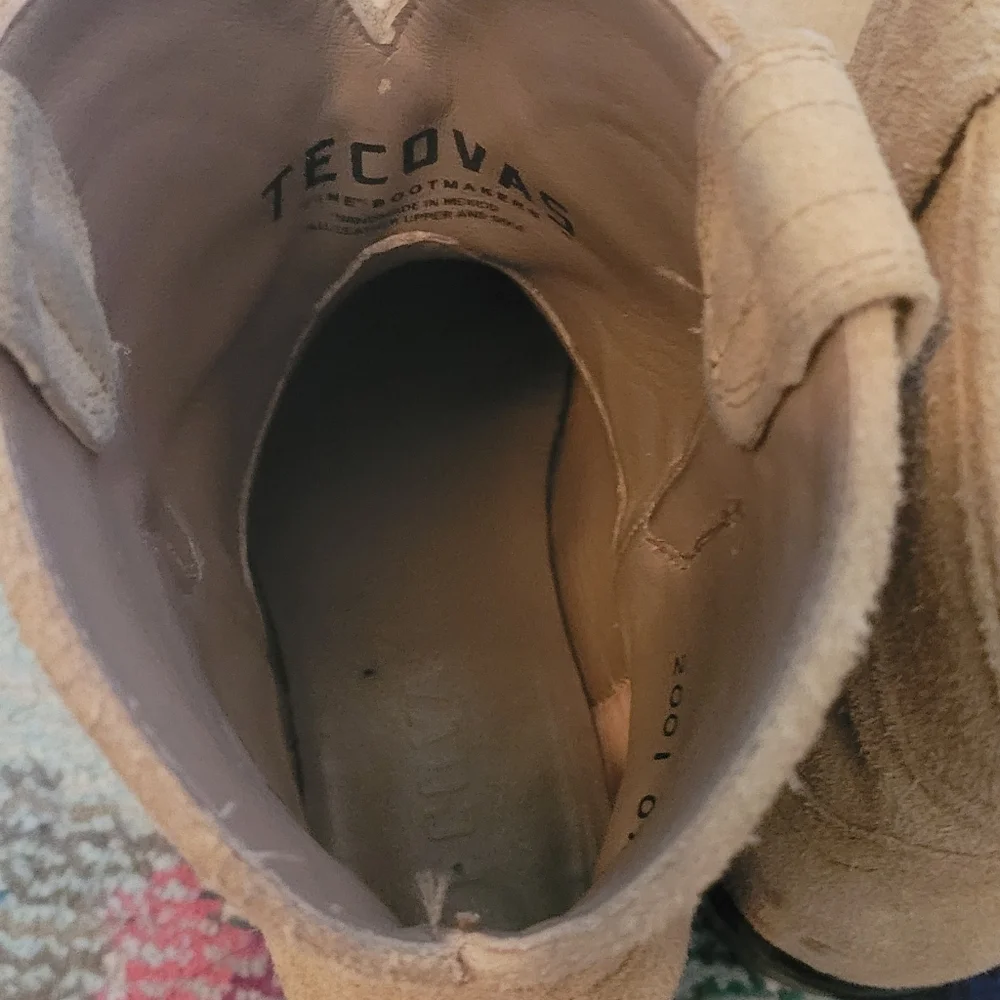 Tecovas Tan Cowboy Western Boots Suede The Lucy - Picture 6 of 12